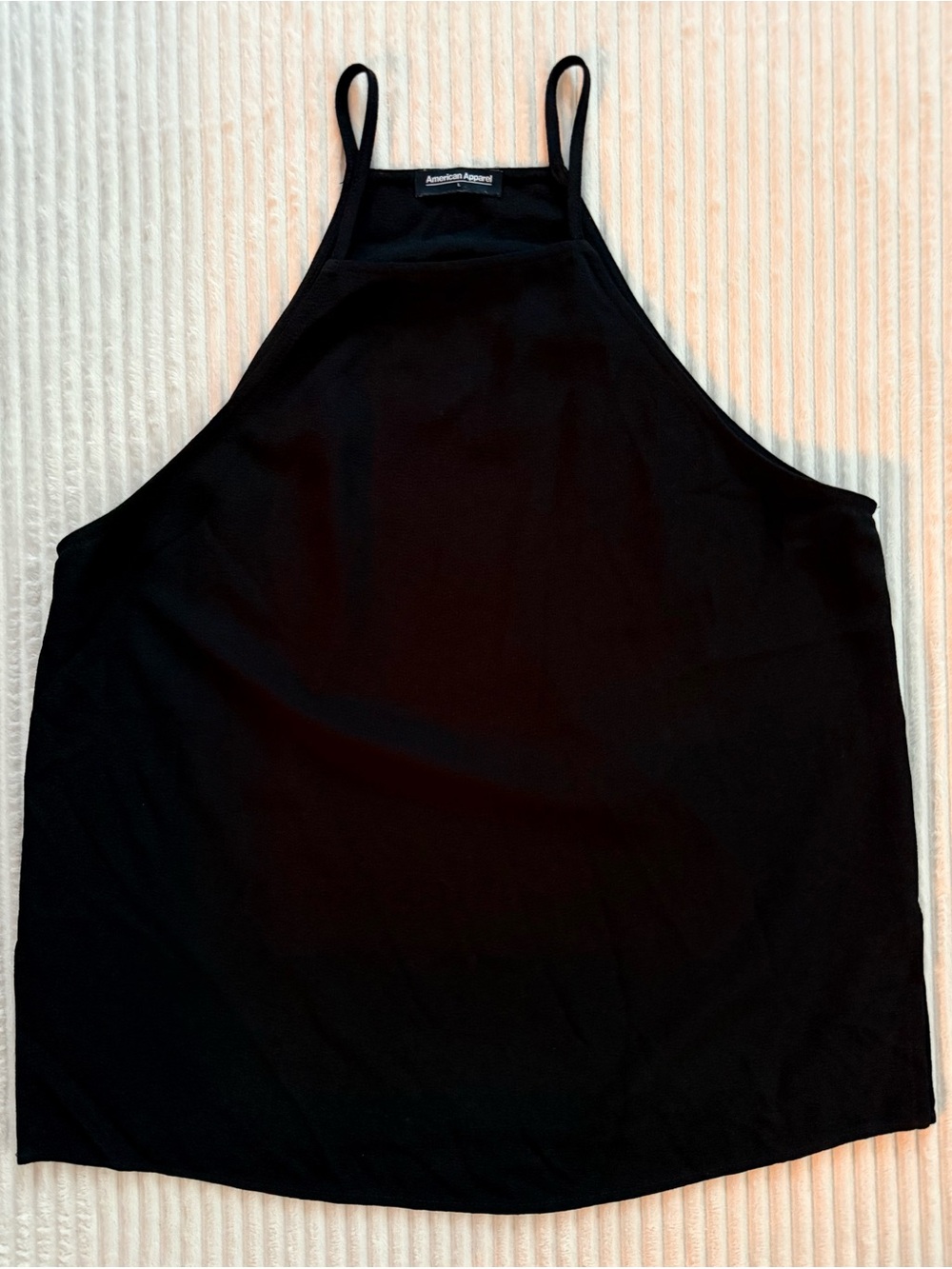 EUC American Apparel Black High-Neck Tank Top Large
